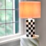 Chequered Table Lamp With Pink Shade, thumbnail 1 of 2