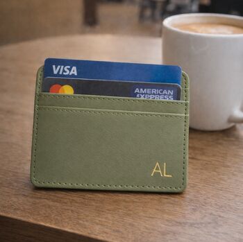 Green Personalised Vegan Card Holder, 3 of 4