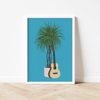 Acoustic Guitar Houseplant Print | Music Poster, 5 of 10