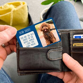 Personalised Pet Dad Photo Metal Wallet Card, 3 of 4