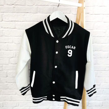 Personalised Kids Varsity Jacket With Name And Age, 2 of 6