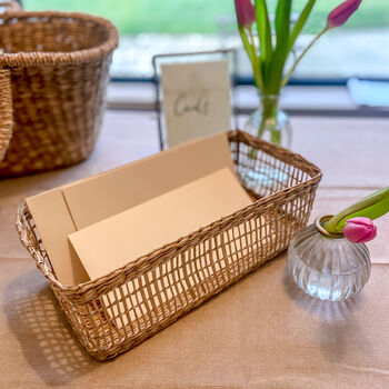 Natural Seagrass Cards Basket For Weddings, 3 of 4