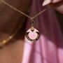 Follow Your Heart Pink Enamel Coin Necklace, thumbnail 1 of 8