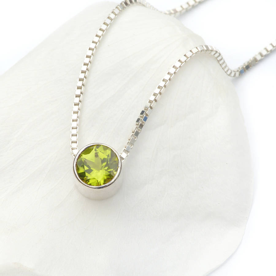 Peridot Necklace August Birthstone By Lilia Nash Jewellery