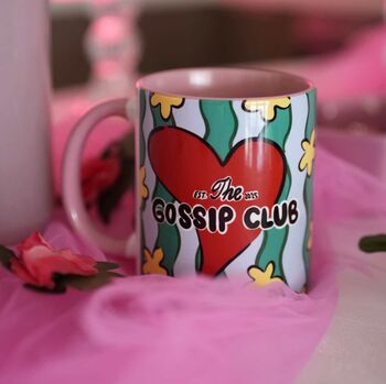 Gossip Club Valentine Mug – Fun And Playful Heart Design, 2 of 8