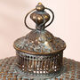 Antiqued Scroll Lantern On Stand, thumbnail 3 of 4