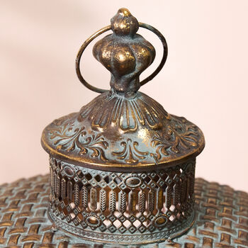 Antiqued Scroll Lantern On Stand, 3 of 4