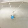 Dainty Sterling Silver Round Opal Pendant, thumbnail 1 of 5