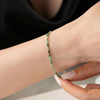 Skinny Emerald Beaded Bracelet, 8 of 8