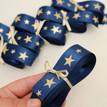 Satin Gold Star Gift Wrapping Ribbons, 2 of 7