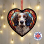English Setter Stained Glass Effect Heart Suncatcher, thumbnail 1 of 5