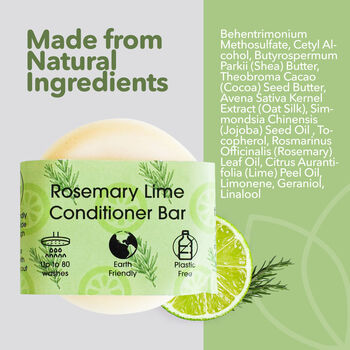 Rosemary Lime Conditioner Bar For All Hair Types, 2 of 10