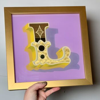 Gold Typography Wall Art 'Circus Letter L', 4 of 8