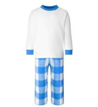 My First Valentines Embroidered Personalised Bear Checked Pyjamas, 6 of 7