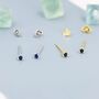 Extra Tiny 2mm Sapphire Blue Cz Stud Earrings, thumbnail 1 of 11