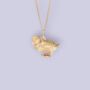 Tiny Duckling Necklace In 18ct Gold Plated Silver, thumbnail 6 of 12