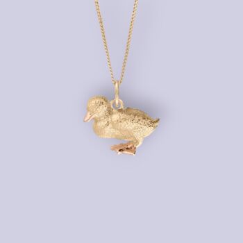 Tiny Duckling Necklace In 18ct Gold Plated Silver, 6 of 12