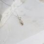 Tiny Fish Charm Necklace Sterling Silver, thumbnail 1 of 6