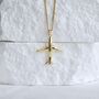 18 K Gold Airplane Necklace Plane Charm Gift, thumbnail 2 of 4