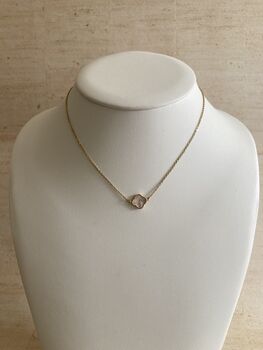 Dainty 18 K Iridescent Clover Pendant Necklace, 2 of 4