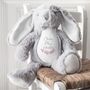 Personalised New Baby Bunny Teddy Grey, thumbnail 3 of 3