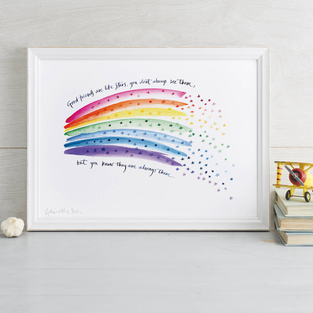 Friendship Art Print 'good Friends Are Like Stars' Gift By Gabrielle ...