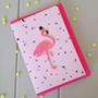 Iron On Embroidered Flamingo Patch Greeting Card, thumbnail 4 of 5