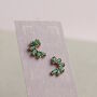 Emerald Pinwheel Stud Earrings, thumbnail 4 of 6