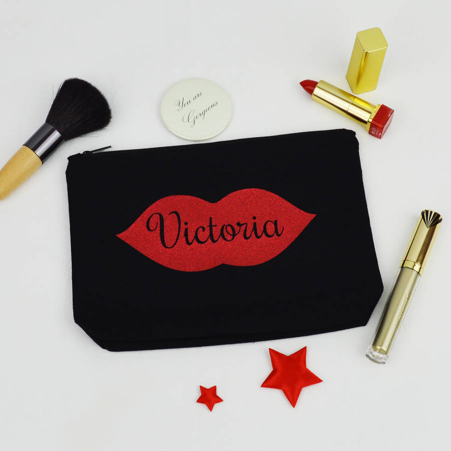 Personalised 'Lips' Make Up Purse By Andrea Fays