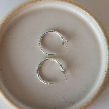 Sterling Silver Frosted Everyday Hoops, 5 of 6