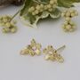 Diamond Cherry Blossom Stud Earrings, 18ct Gold, thumbnail 6 of 7