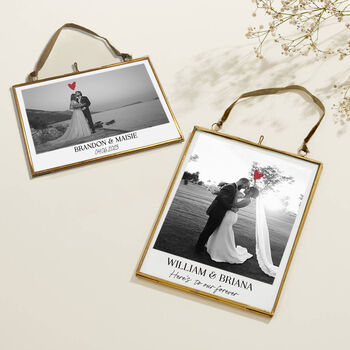 Personalised Wedding Photo With Hand Stitched Heart, 2 of 3