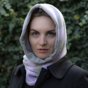 Reversible Pure Cashmere Snood Scarf, 4 of 12