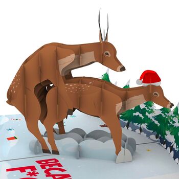 F*Cking Deer! Funny Christmas Card With Cheeky 3D Pop Ups, 7 of 9