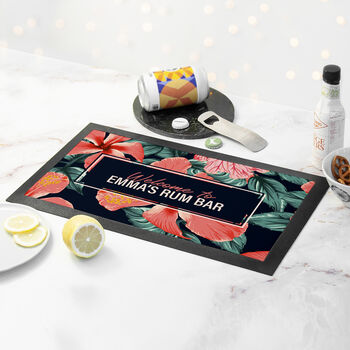 Personalised Tropical Bar Mat, 2 of 5