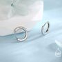 Minimalist Huggie Hoop Earrings In Sterling Silver, thumbnail 5 of 12