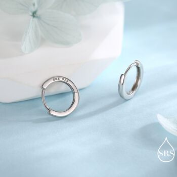 Minimalist Huggie Hoop Earrings In Sterling Silver, 5 of 12
