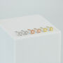 Sterling Silver Tiny Crystal Detail Flower Stud Earrings, thumbnail 1 of 5