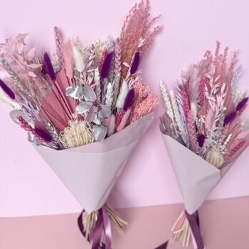 Mixed Shades Of Pink Christmas Dried Flower Arrangement, 8 of 9