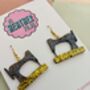 Sewing Machine Glitter Earrings / Sewing Lover Gift / Craft Inspired Jewellery / Fun Statement Accessories, thumbnail 5 of 5