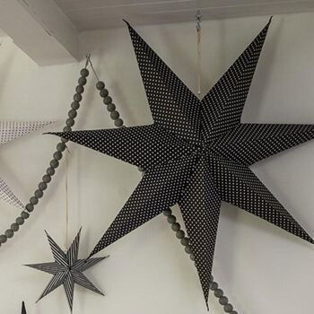 Set Of Three Of Monochrome Paper Stars, 6 of 6