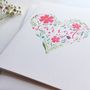'Cariad' Floral Heart Welsh Greeting Card, thumbnail 2 of 3