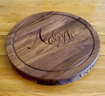 Personalised Round Wooden Cheese Boards, 8 of 9