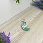 Emerald Green Moon Keyring Keychain, thumbnail 1 of 3