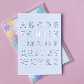 'Hi' Alphabet Card With Confetti Envelope, 2 of 3