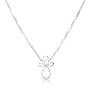 Guardian Angel Necklace For Girls | Sterling Silver Pendant | Christening Or Birthday Gift | Three Styles, 6 of 8