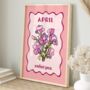 Birth Month Flower Print April Sweet Pea, thumbnail 1 of 3