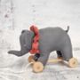 Pull Along Crochet Elephant Toy, thumbnail 2 of 4