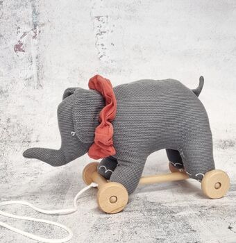 Pull Along Crochet Elephant Toy, 2 of 4