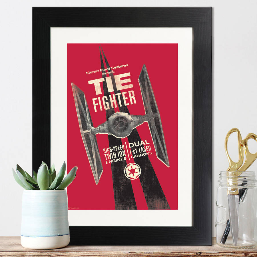 Download Star Wars Retro Tie Fighter Framed Print By Instajunction ...